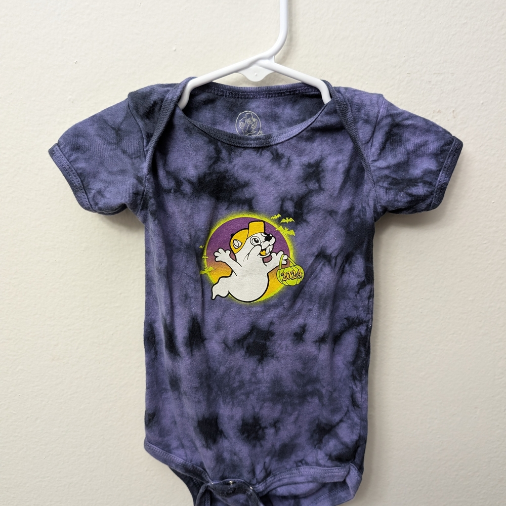 Buc-ce's Purple Tie-Dye Halloween Kids One Piece